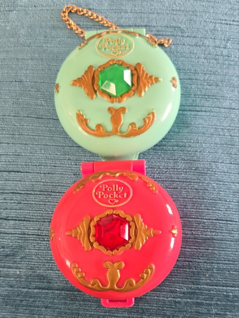 ✨️2 VTG 1992 Bluebird Polly Pocket Jeweled Palace & Forest Compacts Only INC💎